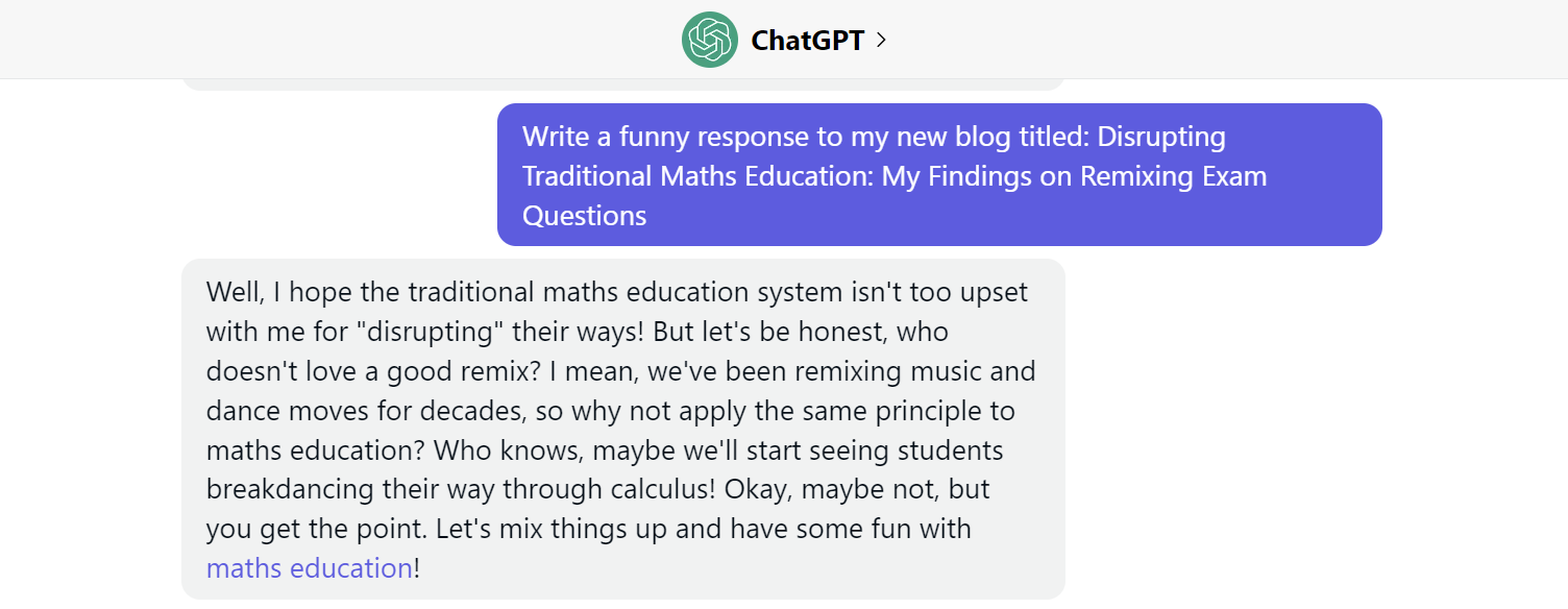 Disrupting Traditional Maths Education: My Findings on Remixing Exam Questions